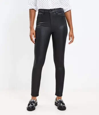 Curvy Coated High Rise Skinny Jeans Black