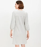 Stripe Textured Pleated Mini Dress