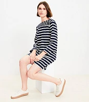 Petite Striped Ponte Mini Dress