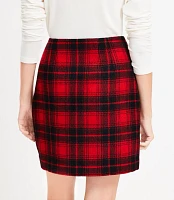 Plaid Fringe Mini Wrap Skirt