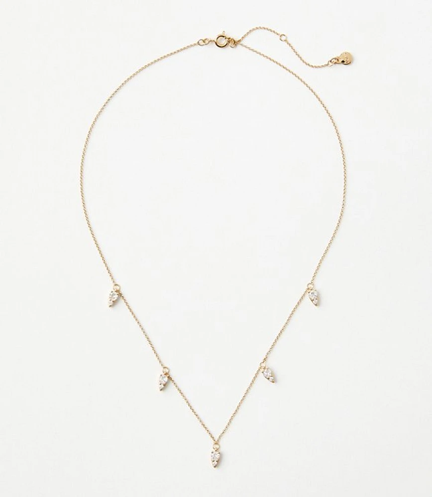 Demi Fine Sparkle Scattered Drop Necklace