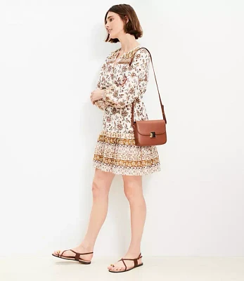 Floral Pleated Flounce Mini Dress
