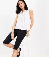 Poplin Pleated Sleeveless Shirt