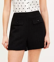 Tweed Button Trim Shorts
