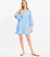 LOFT Beach Triple Cloth Flounce Dress