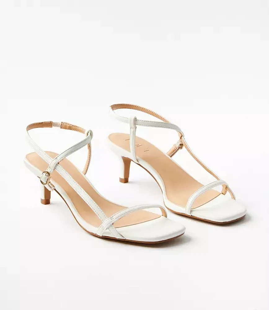 Skinny Strap Kitten Heel Sandals