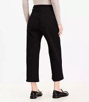 High Rise Denim Culottes Jet Black Wash