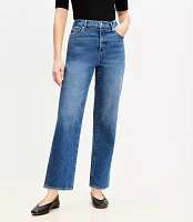 High Rise Straight Jeans Bright Vintage Wash
