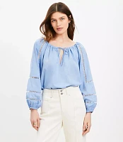 Cutout Tie Neck Blouse