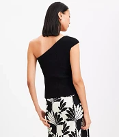 Ribbed One Shoulder Sweater