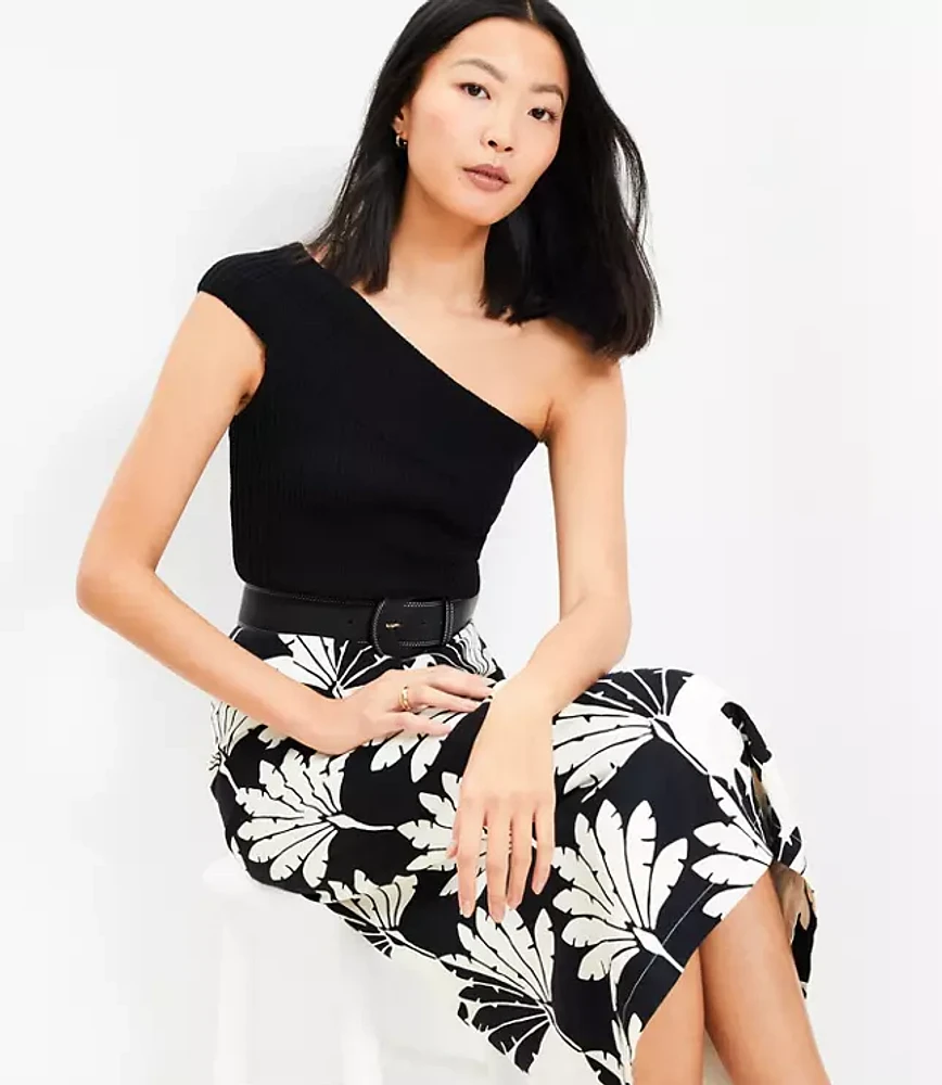 Ribbed One Shoulder Sweater