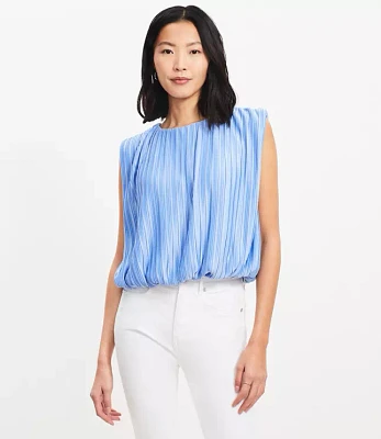 Petite Side Tie Pleated Bubble Top