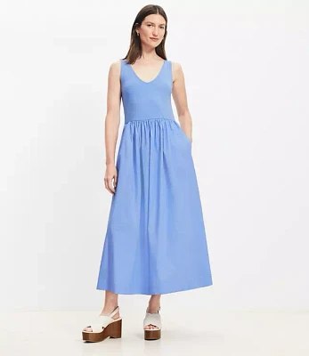 Mixed Media Midi Pocket Dress