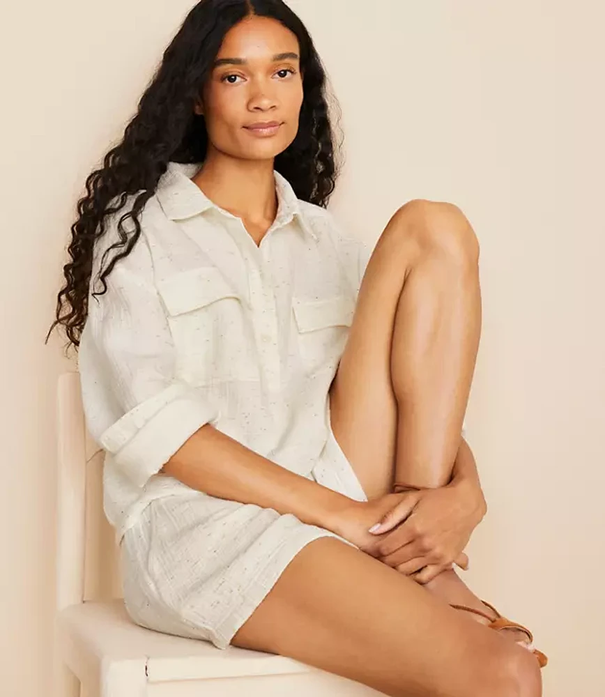 Lou & Grey Flecked Triple Cloth Pocket Shirt