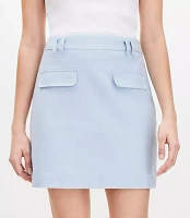 Tall Flap Trim Cotton Linen Mini Skirt