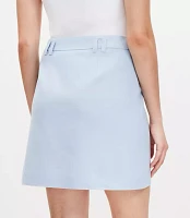 Tall Flap Trim Cotton Linen Mini Skirt