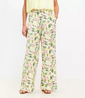 Blossom Pull On Wide Leg Pants Linen Blend