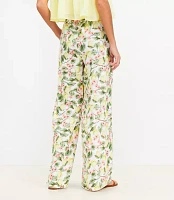 Blossom Pull On Wide Leg Pants Linen Blend