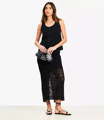 Scalloped Crochet Midi Skirt