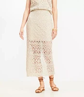 Scalloped Crochet Midi Skirt