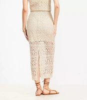 Scalloped Crochet Midi Skirt