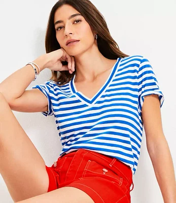 Striped Everyday V-Neck Tee