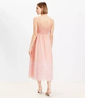 Petite Daisy Eyelet Sweetheart Strappy Midi Dress