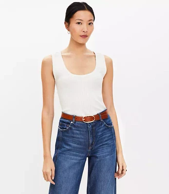 Petite Pointelle Perfect Ribbed Scoop Neck Tank Top