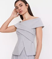 LOFT Versa Seasonless Stretch Asymmetrical Off The Shoulder Top