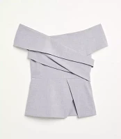 LOFT Versa Seasonless Stretch Asymmetrical Off The Shoulder Top