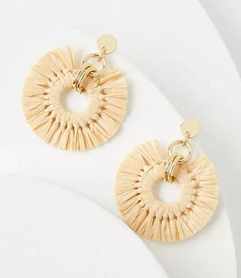Raffia Circle Drop Earrings