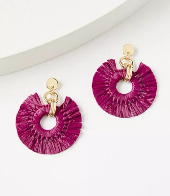 Raffia Circle Drop Earrings