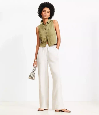 Tall Pull On Straight Pants in Linen Blend