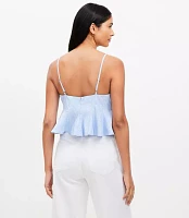 Striped Poplin Pleated Flare Cami