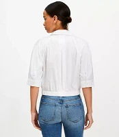 Poplin Elasticized Hem Blouse