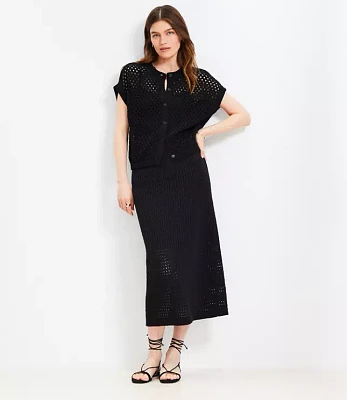 Petite Textured Midi Sweater Skirt