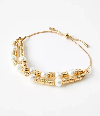 Pearlized Spliced Pull Tie Bracelet