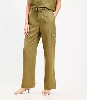 Tall Drapey Cargo Pants Linen Blend