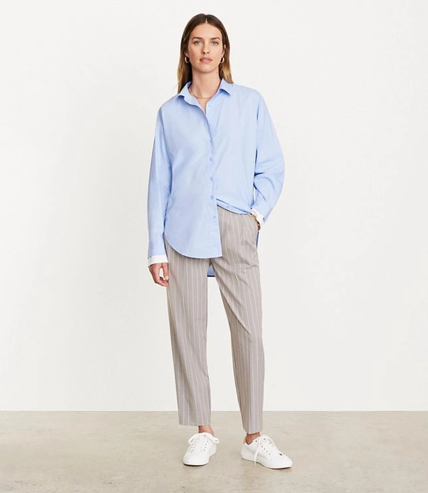 LOFT Versa Poplin Oversized Double Cuff Tunic Shirt