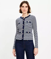 Striped Pocket Cardigan Top