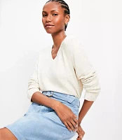 Flecked Relaxed V-Neck Sweater