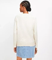 Flecked Relaxed V-Neck Sweater