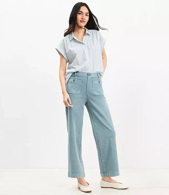 Palmer Wide Leg Crop Pants in Twill