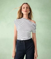 Stripe Ruched Off The Shoulder Top