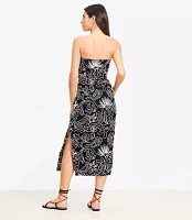 Tropical Strapless Midi Dress