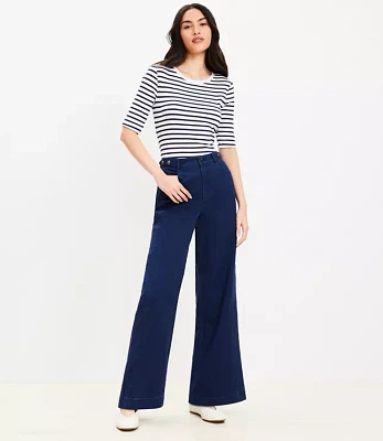 Petite Relaxed Straight Pants Twill