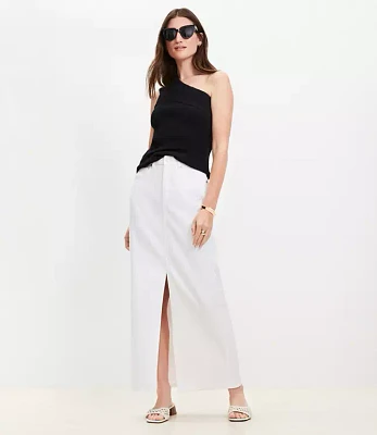 Denim Maxi Skirt White