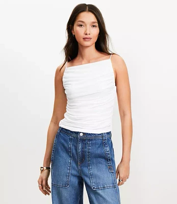 Ruched Apron Neck Top