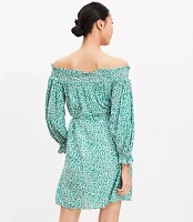 Petite Floral Smocked Off The Shoulder Mini Dress