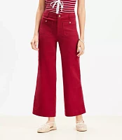 Petite Palmer Wide Leg Crop Pants Twill